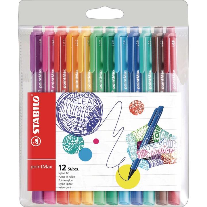 Image du produit STABILO Stylo à fibre optique pointMax (Multicolore, 12 x)