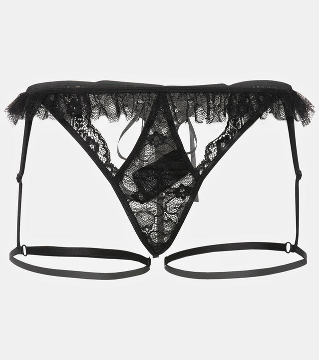 Produktbild Ulla Popken String, abnehmbare Stockings, Spitze (60)