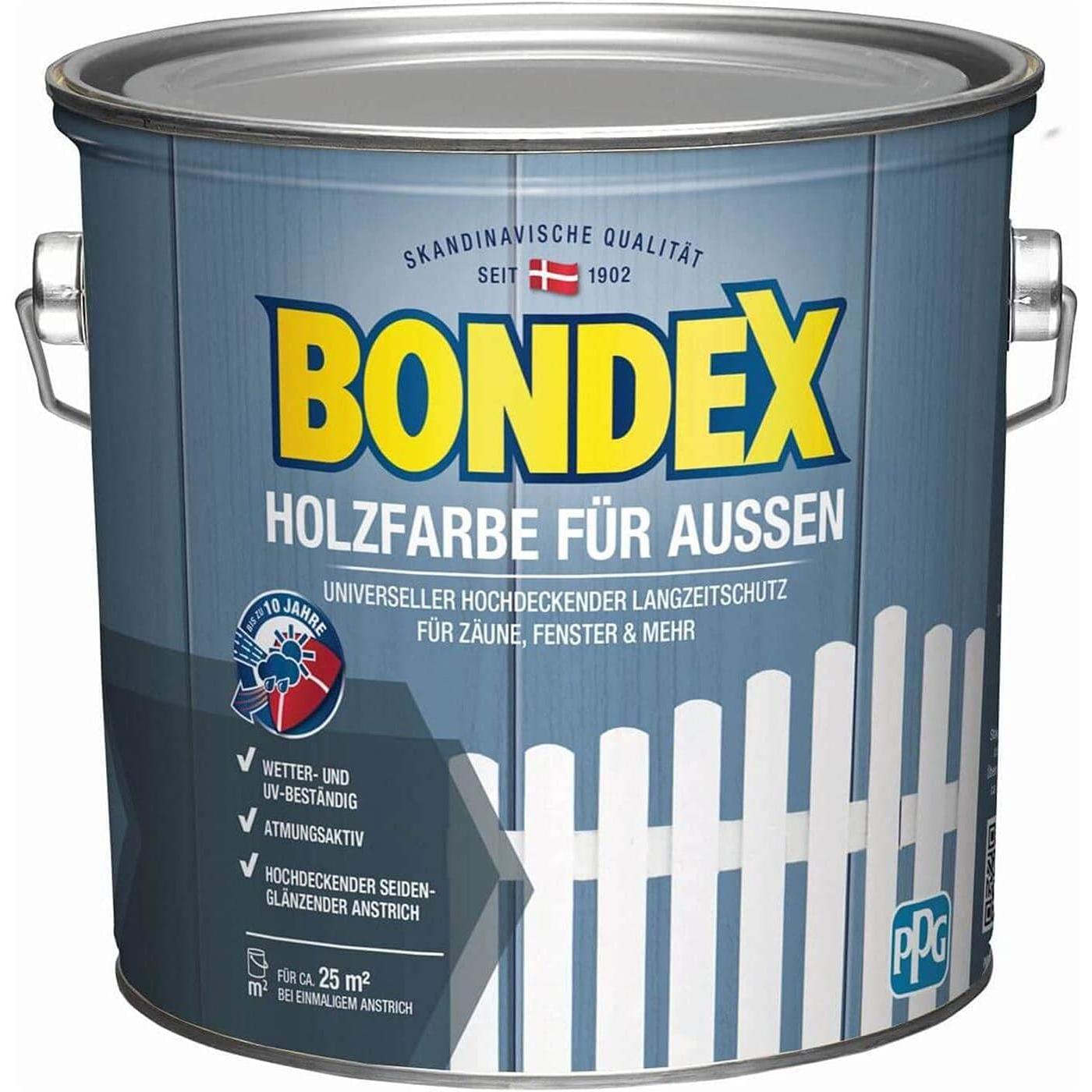 Bondex, Colore + Vernice per fai da te, COLORE LEGNO PER ESTERNO Rosso svedese 7,5 l - 446766 (7500 ml)
