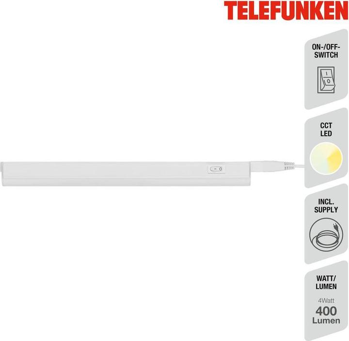 Actual product image Telefunken LED Unterbauleuchte, weiss, 1xLED-Platine/4W (400 lm)