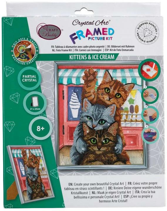 Actual product image Craft Buddy Craft Set Crystal Art Kitten 21 x 25 cm