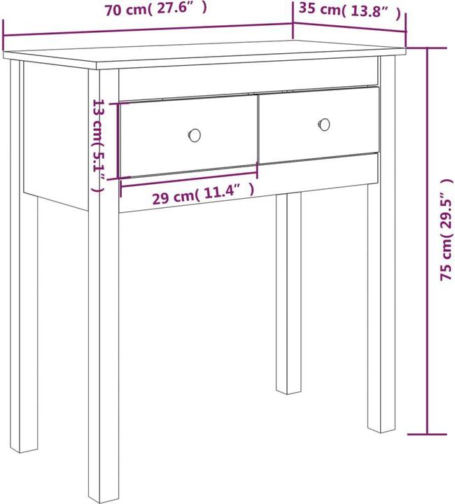 Produktbild vidaXL Konsolentisch (70 x 35 x 75 cm)