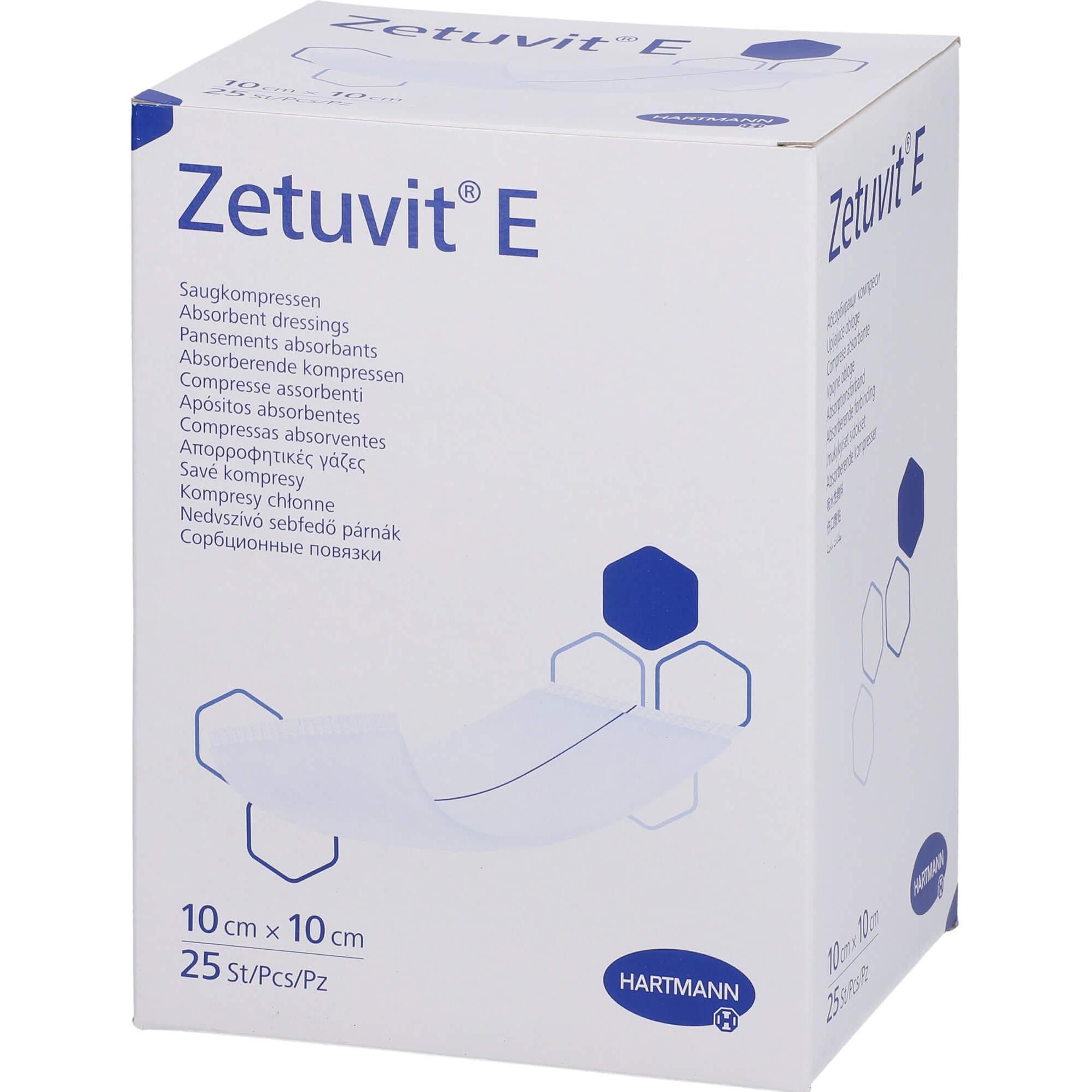 Hartmann, Verbandsmaterial, Zetuvit E Saugkom St 10x10, 25 St KOM