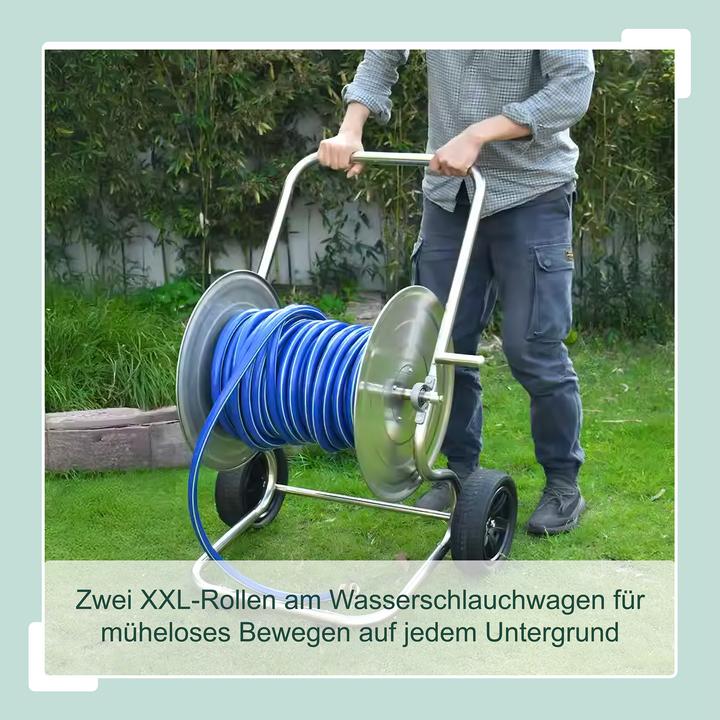 Immagine prodotto Relaxdays Schlauchwagen aus Edelstahl (20 m)