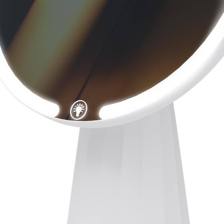 Produktbild CLP Schminkspiegel Carrey LED 3 Lichtfarben dimmbar wiederaufladbar mit Kabel (17 x 27 x 17 cm)