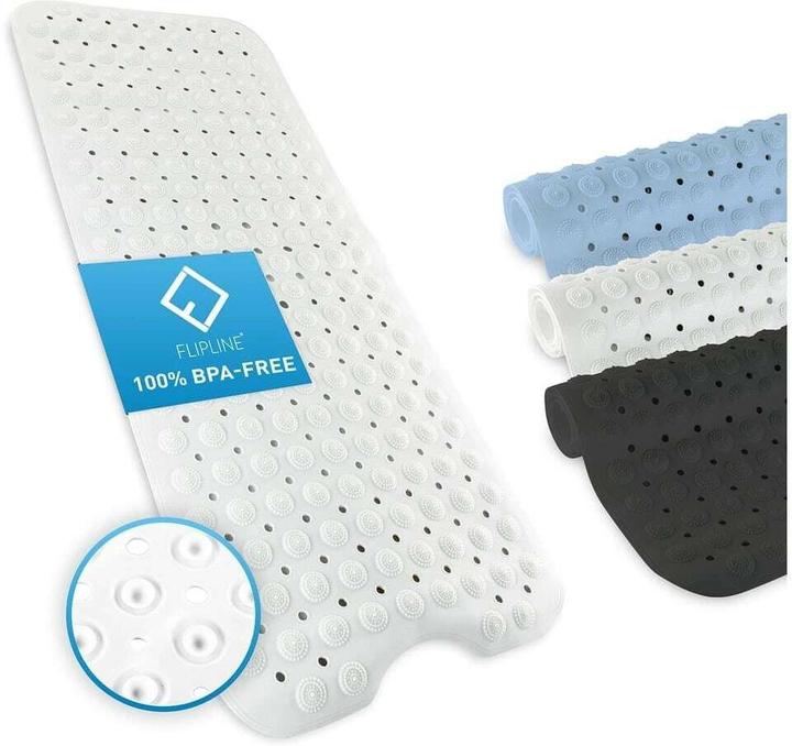 Immagine prodotto Flipline Badteppich rutschfest, BPA-frei 40 x 100 cm, Weiss (40 x 100 cm)