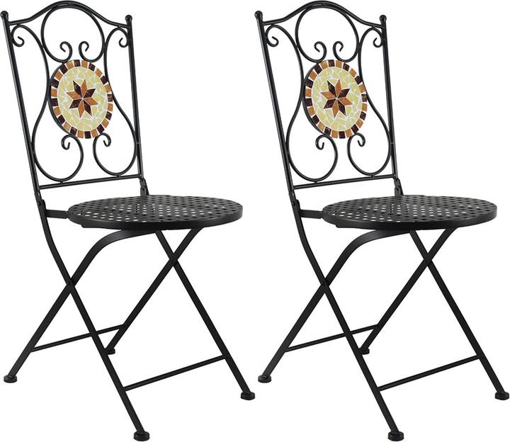 Produktbild HTI-Living Gartenstuhl 2er-Set Metall Schwarz Kairo