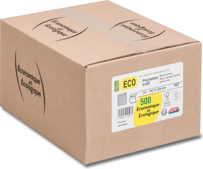 Produktbild GPV Versandtaschen Green ECO, C5, 162 x 229 mm, braun (500 x)