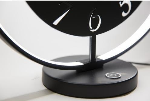 Actual product image Nextime 5188ZW - Table clock "Ting", integrated light, metal, black, 40 x 40,5 cm