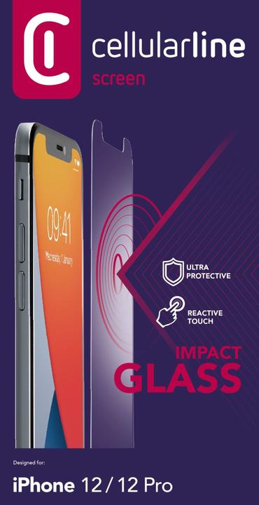 Immagine prodotto Cellularline Impact Glass (1 Pezzo/i, Apple iPhone 12, Apple iPhone 12 Pro)