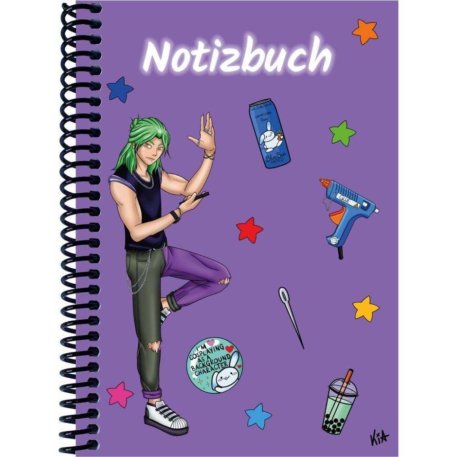 E & Z, Heft + Block, A 4 Notizbuch Manga Quinn, lila, linier (A4, Liniert)