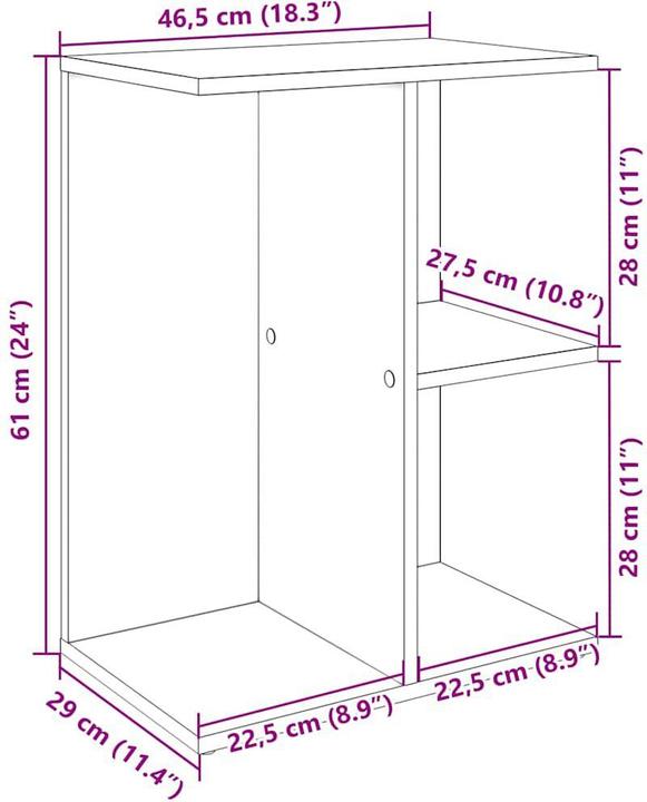 Actual product image vidaXL Nachttisch (46.50 x 29 x 61 cm)