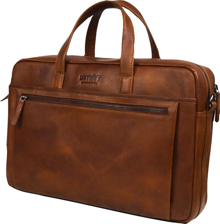 DSTRCT Leren Business Laptoptas - laptopvak da 15,6 pollici con tasti - Cognac - Luxe volnerfleder (15.60")