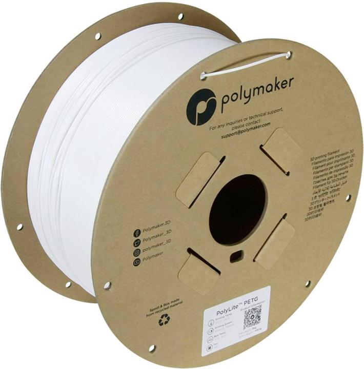 Produktbild Polymaker PolyLite PETG (PETG, 1.75 mm, 3000 g, Weiss)