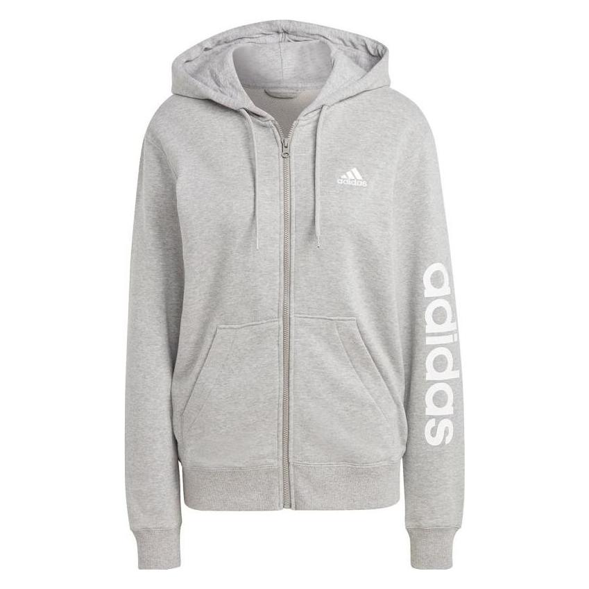 Adidas, Damen, Pullover, Essentials Linear French Terry Hoodie, Grau, Silber, (S)