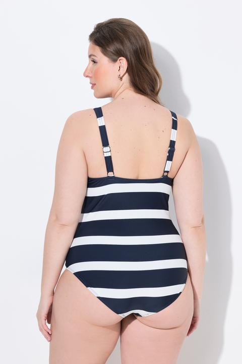 Actual product image Ulla Popken Bellieva-Badeanzug ohne Softschalen, Blockstreifen (50, 52)