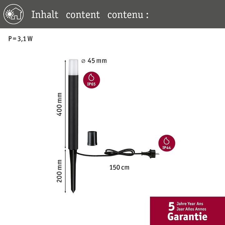 Produktbild Paulmann Outdoor 230V Pollerleuchte Flarea (360 lm, IP65)