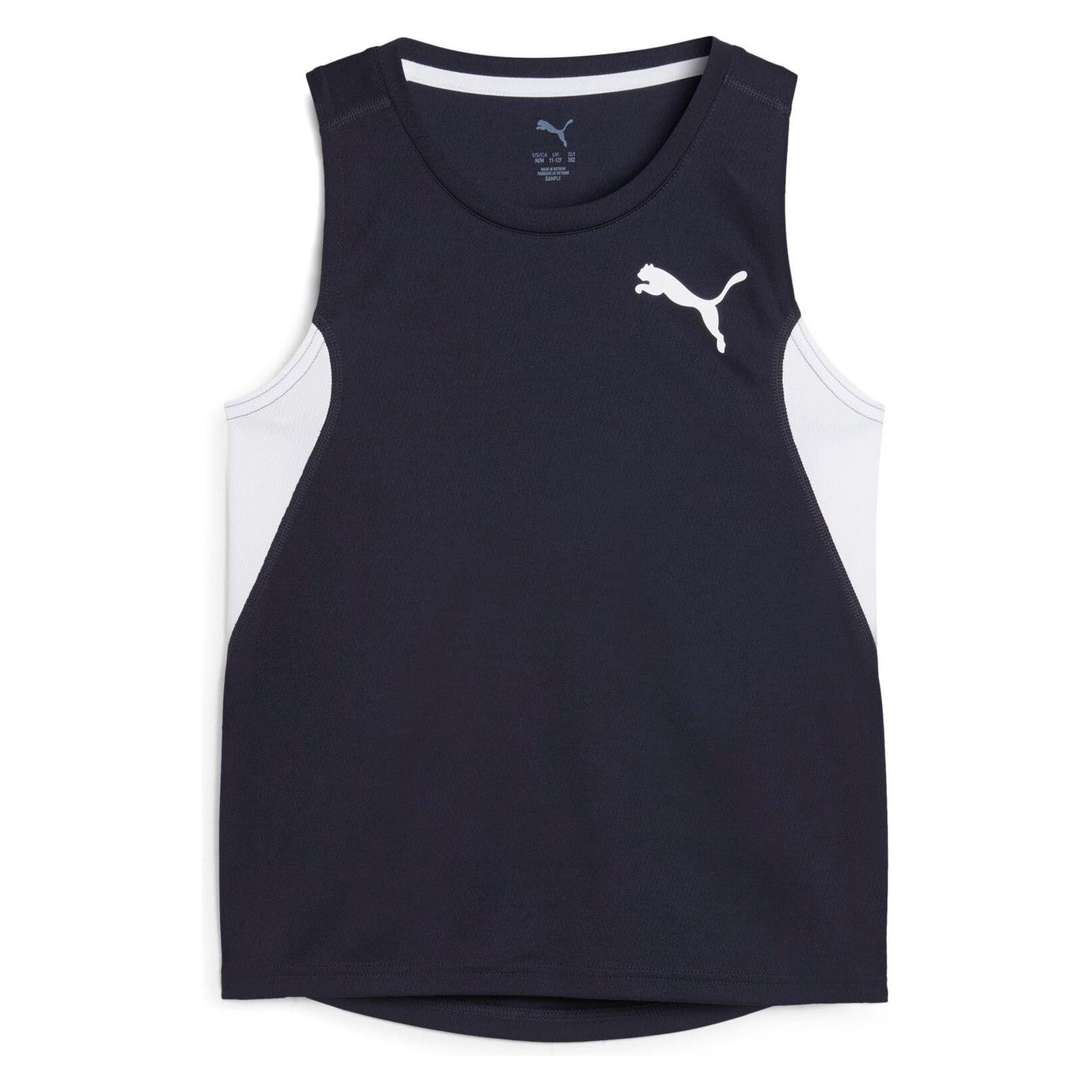 Puma, Jungen, Sportshirt, Y Cross The Line Singlet 3.0 (128), Blau, 128