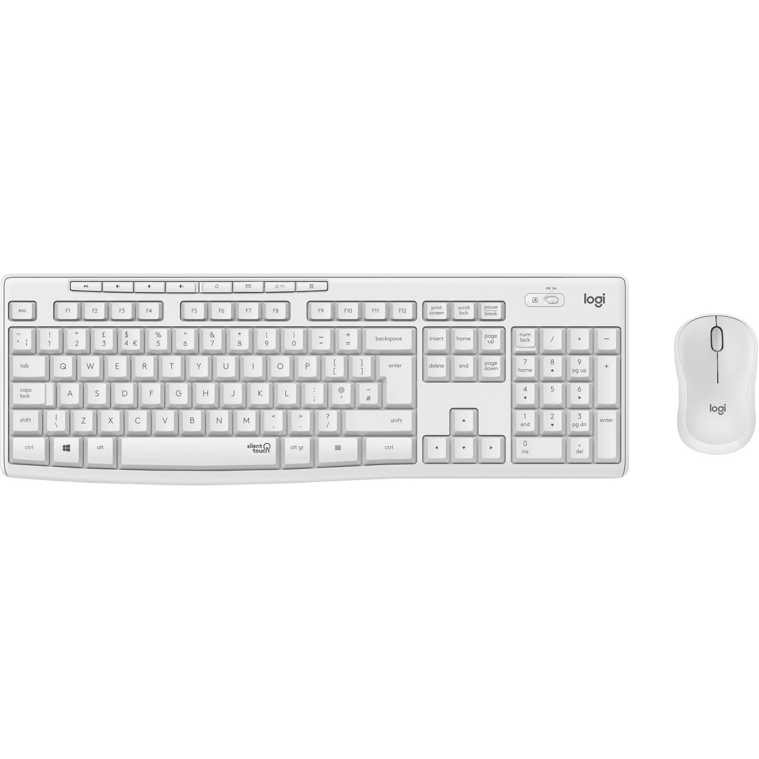Logitech MK295 (DE, Kabellos), Tastatur, Weiss