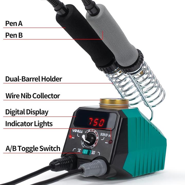 Yihua 939D-VI Kit de peinture au feu à deux stylos