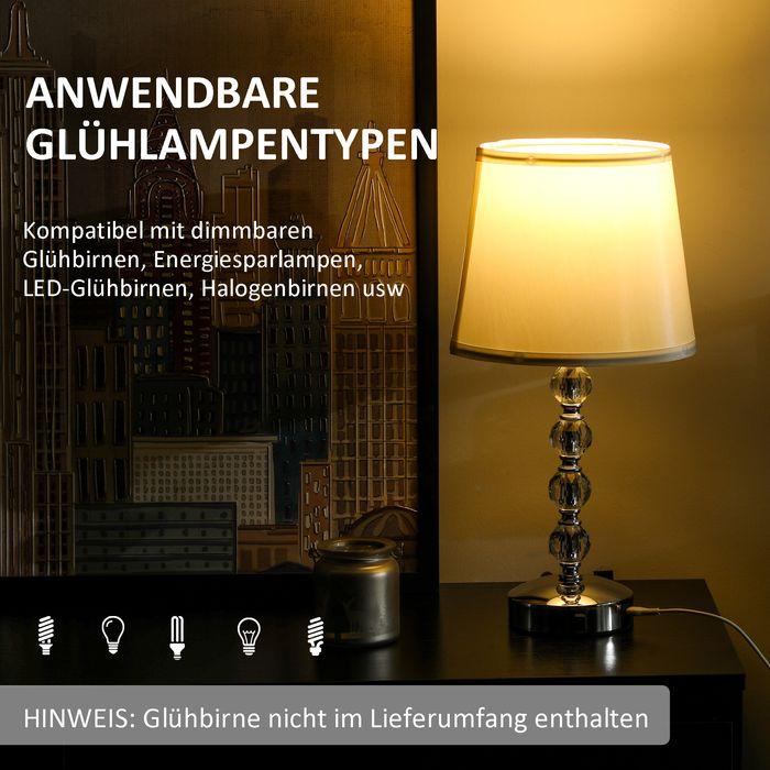 Produktbild Swisshandel24 Tischlampe LED Tischleuchte USB Aufladbar, Nachttischlampe, Lampensockel E27, silber (E27)