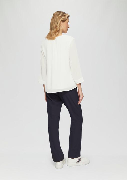 Immagine prodotto s.Oliver Bluse Chiffonbluse mit Raffung an der Schulter und transparenten Ärmeln (44)