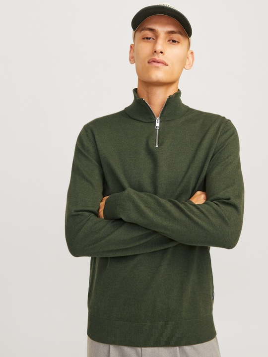 Immagine prodotto Jack & Jones Maglia a tinta unita con mezza cerniera Maglia con mezza cerniera (S)