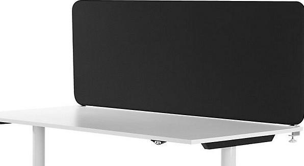 Actual product image kaiserkraft Softline Event acoustic desk partition, HxWxD 450 x 1200 x 30 mm, fabric, black.