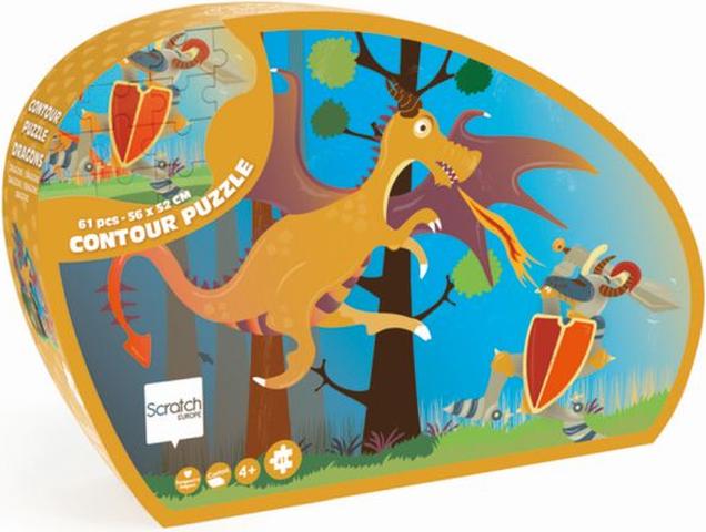Image du produit Scratch Puzzle de forme Dragon 61 pièces (61 pièces)