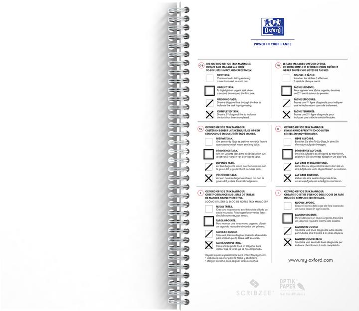 Image du produit Oxford Gestionnaire de tâches (141 x 246 mm, À rayures, Couverture souple)