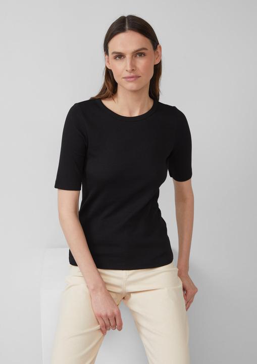 Produktbild S.Oliver T-Shirt Geripptes T-Shirt im Slim Fit aus Baumwollmix (44)