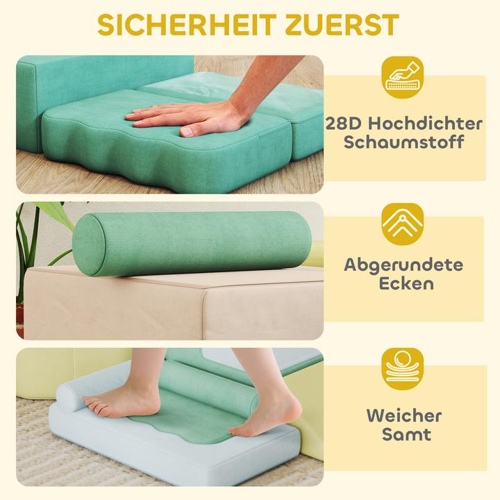 Image du produit Aiyaplay Softbausteine Samt, Schaumstoff Mehrfarbig