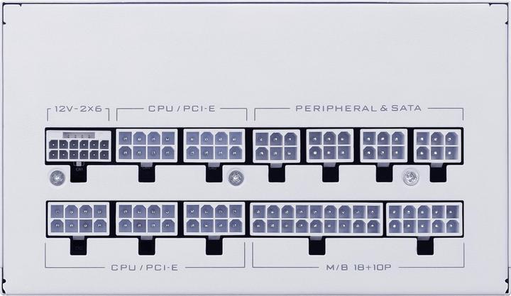 Productafbeelding Lian-Li SX Series 80 PLUS Platinum Netzteil, vollmodular, PCIe 5.1, ATX 3.1 - 1.200 Watt, weiss (1200 W)