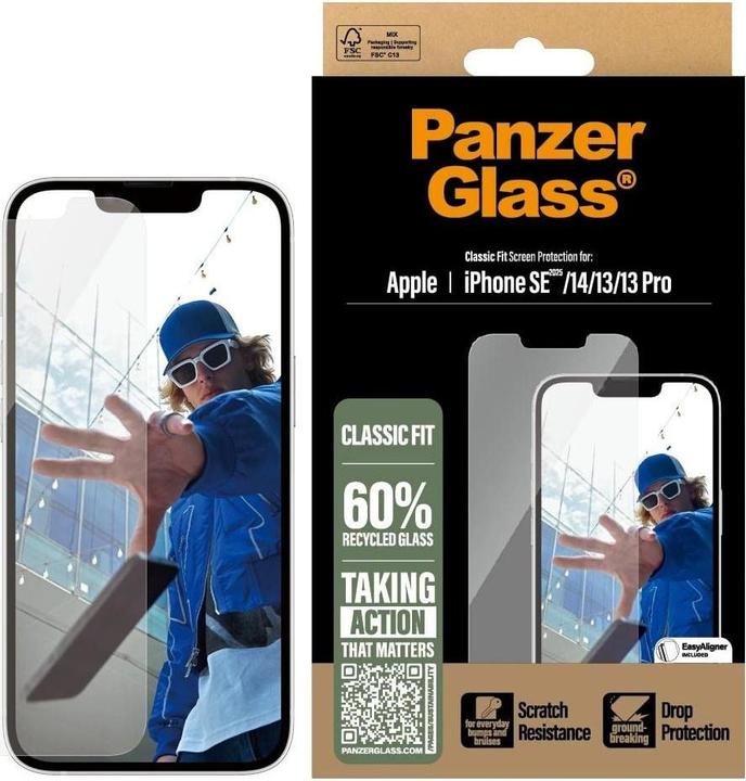 Actual product image PanzerGlass Screen Protector Classic Fit (1 Piece, Apple iPhone 14, Apple iPhone 13, Apple iPhone 16e, Apple iPhone 13 Pro)