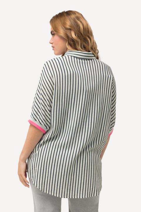 Produktbild Ulla Popken Hemdbluse, Leinenmix, Oversized, Hemdkragen, Halbarm (46, 48)