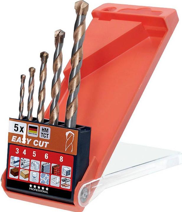 Actual product image kwb EASY CUT all-purpose drill bit set 5 pcs. (3 mm, 4 mm, 5 mm, 6 mm, 8 mm)