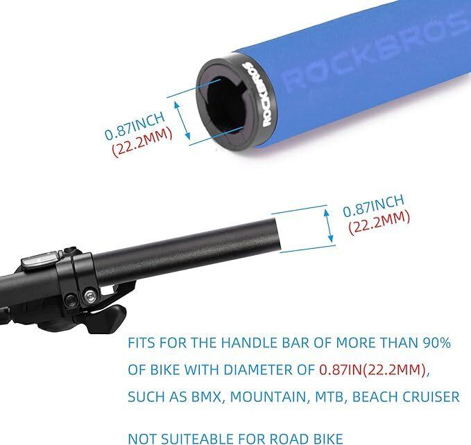 Produktbild Rockbros BT1001BLBK sponge bicycle handlebar grips - blue and black