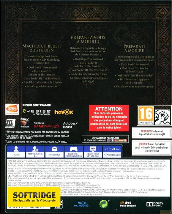 Actual product image Bandai Namco Dark Souls Trilogy, PS4 (PS4, DE, FR, IT)