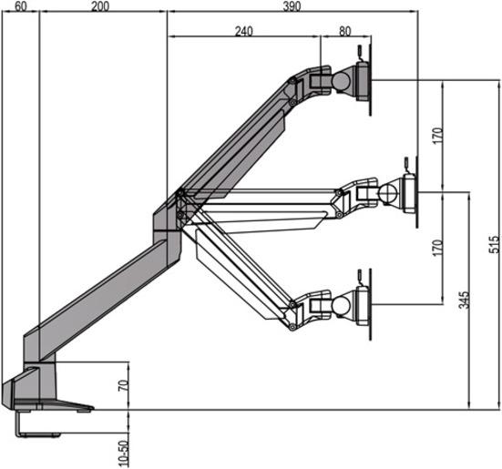 Produktbild Multibrackets Gasliftarm HD (Tisch, 32")