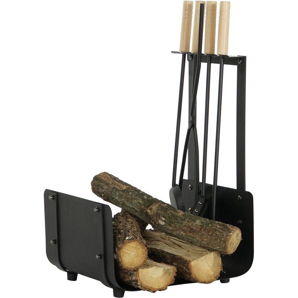 DKD Home Decor, Accessori per camino, Log Stand Wood Steel (48 x 30 x 62 cm)