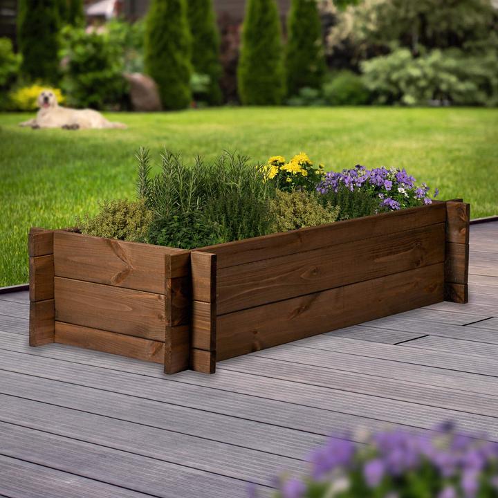 Image du produit Dobar Parterre de jardin en bois massif Gr. M., brun foncé