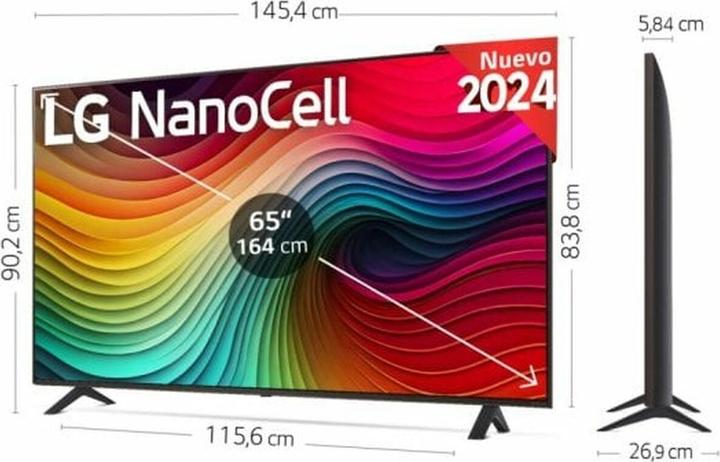 Image du produit LG 65NANO82T6B (65", NANO82, Nano-Cell, 4K, 2024)