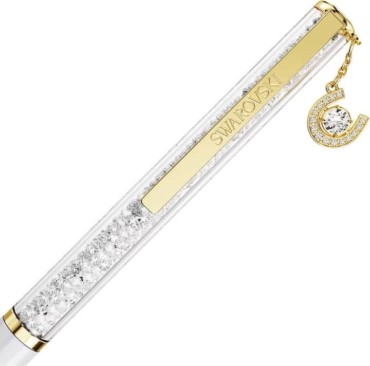 Actual product image Swarovski Crystalline Kugelschreiber Hufeisen Weiss lackiert Goldlegierungsschicht (Gold, Silver, White)