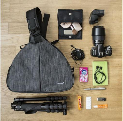 Actual product image mantona Camera Bag Triangle Grey (Camera shoulder bag, 17.76 l)