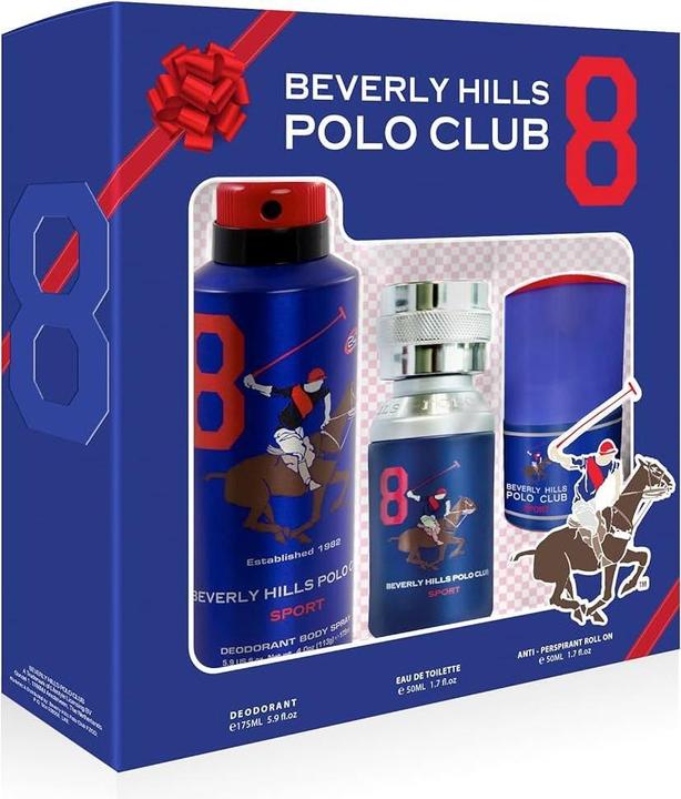 Produktbild Beverly Hills Polo Club 1982 Sport 8 Eau De Toilette Anti-Perspirant Deodorant Spray Roll-On For Men