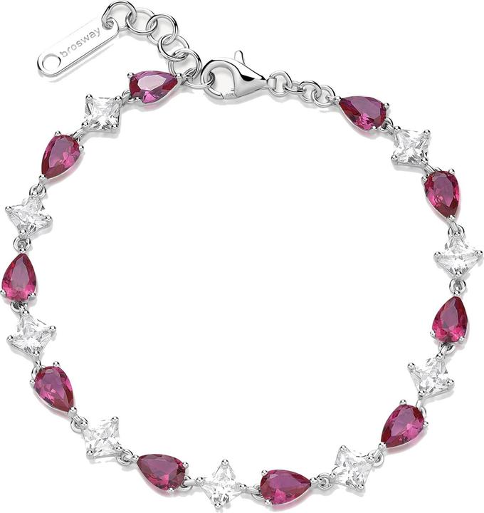 Immagine prodotto Brosway - Fancy Passion Ruby Dazzling Sterling Silver Bracelet FPR113 (Argento)