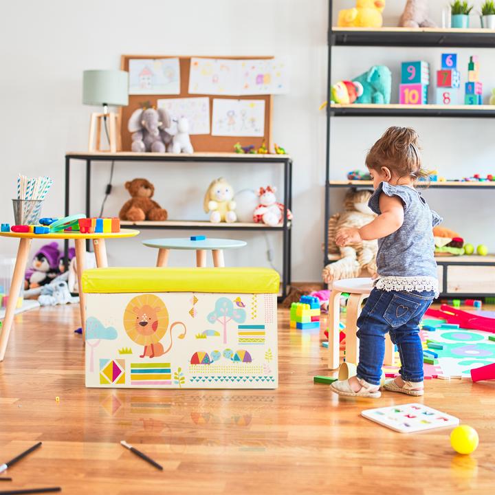 Image du produit Relaxdays Tabouret coffre jouet pouf enfant
