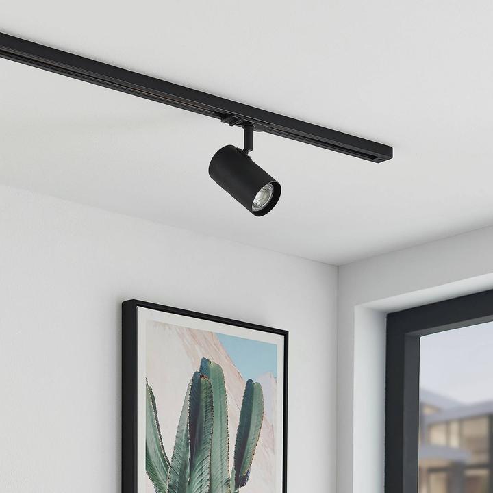 Produktbild Lindby Ties LED-Schienenstrahler, 1-Phasen schwarz (350 lm, GU10)