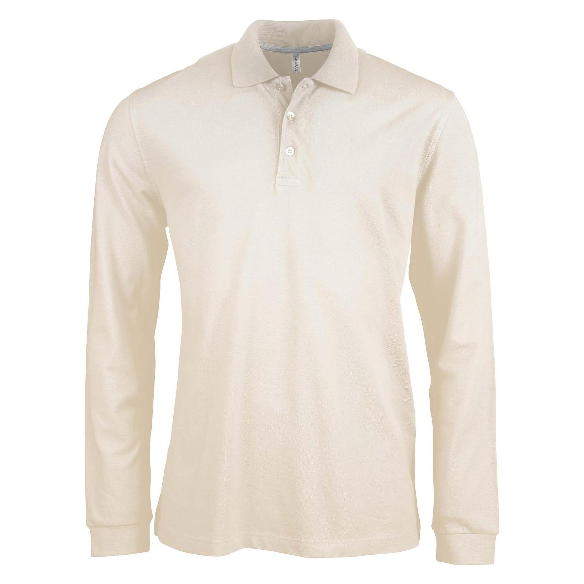 Kariban, Herren, Shirts, Langärmeliges Polo-Shirt, Beige, (4XL)