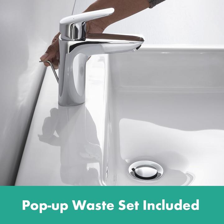 Produktbild hansgrohe Logis Einhebel-Waschtischarmatur 100 mit Metall Zugstangen-Ablaufgarnitur